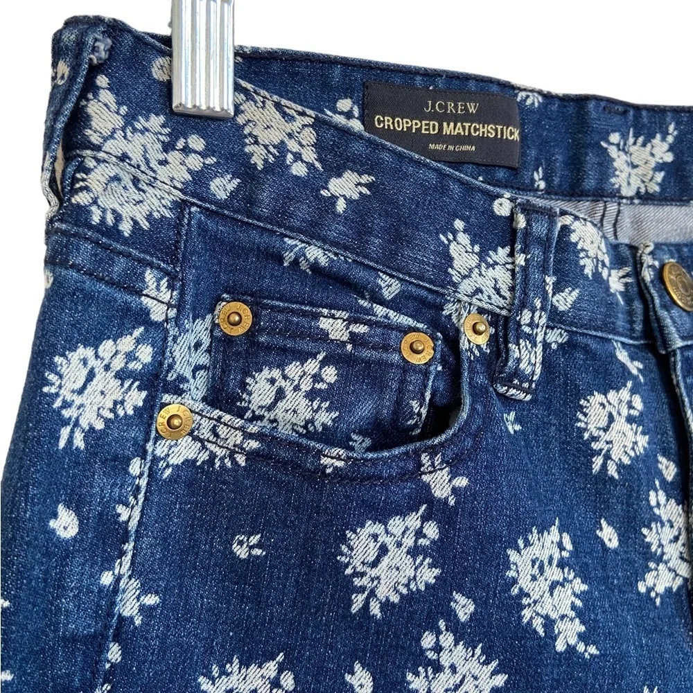 J. Crew Cropped Matchstick Floral Print Jeans